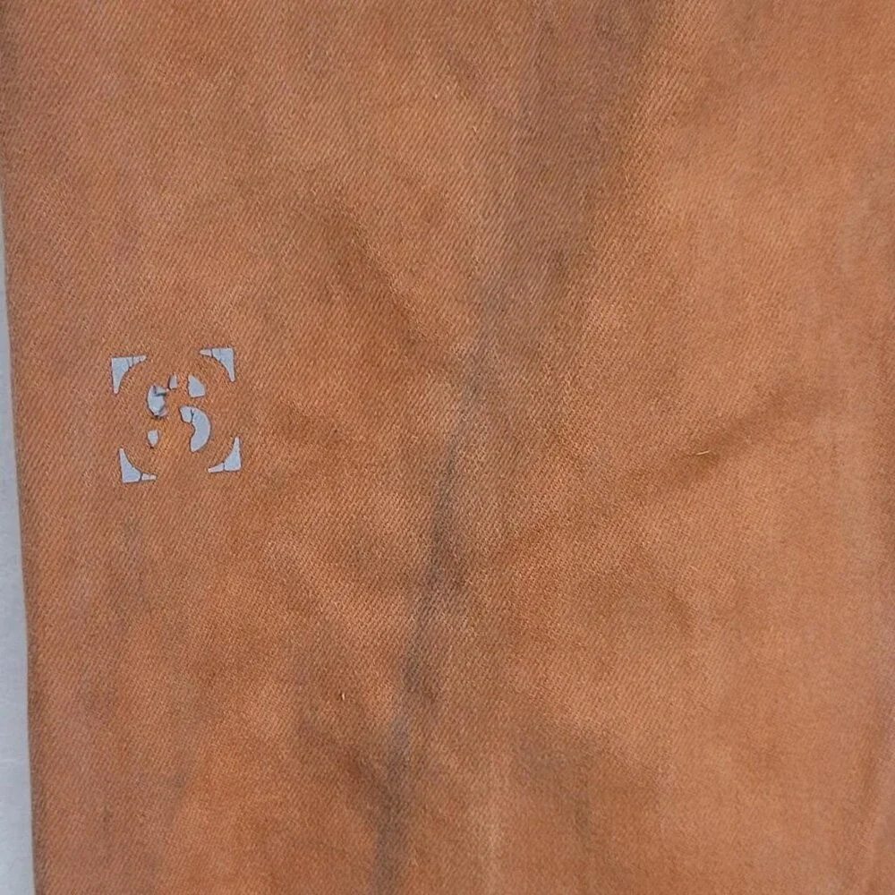 Serenede Stacked Orange Grunge Flare Pants | Men’s 32x34 | Y2K Streetwear Retro - Picture 5 of 8